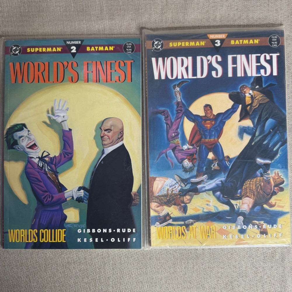 Worlds Finest #2 #3 Lot '90 DC Comics Prestige Format Batman Superman Steve Rude
